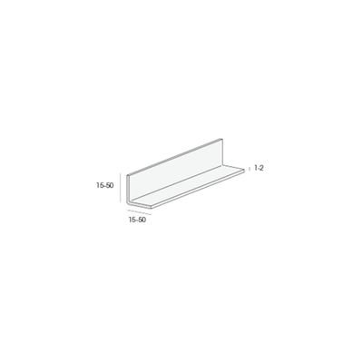 Hoekprofiel 15x15x1.5mm zwart kunststof (2.60mtr)