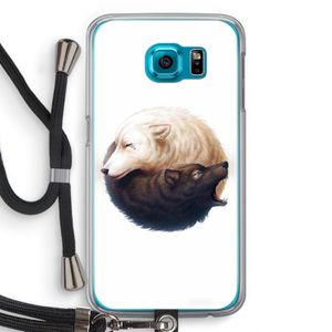 Yin Yang Wolves: Samsung Galaxy S6 Transparant Hoesje met koord