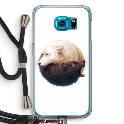 Yin Yang Wolves: Samsung Galaxy S6 Transparant Hoesje met koord