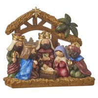 Kinder kerststal met Kerststal figuren 20 cm - thumbnail