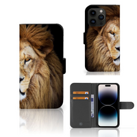 iPhone 15 Pro Telefoonhoesje met Pasjes Leeuw