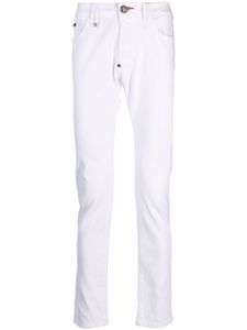 Philipp Plein jean skinny à plaque logo - Blanc