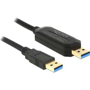 DeLOCK 1.5m, USB 3.0-A - USB 3.0-A USB-kabel USB 3.2 Gen 1 (3.1 Gen 1) 1,5 m USB A Zwart