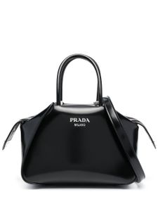 Prada sac cabas à plaque logo - Noir