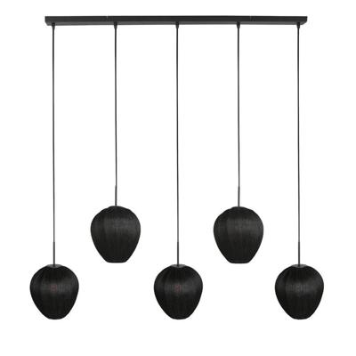Steinhauer HanglampHaloSwap met 5 zwarte kappen - 4287ZW
