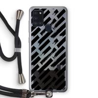 Zwarte vegen: Samsung Galaxy A21s Transparant Hoesje met koord