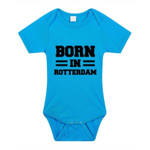 Born in Rotterdam cadeau baby rompertje blauw jongens 92 (18-24 maanden)  -