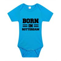 Born in Rotterdam cadeau baby rompertje blauw jongens 92 (18-24 maanden)  - - thumbnail