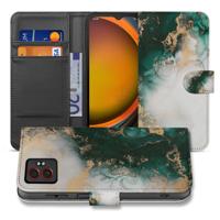 Samsung Galaxy Xcover 7 Pro | Book Case | & Portemonnee Hoesje Marmer Groen PU Leer 3 Pasjes