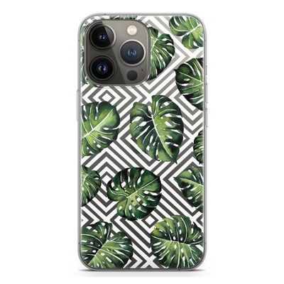 Geometrische jungle: iPhone 13 Pro Transparant Hoesje