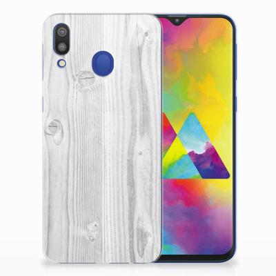 Samsung Galaxy M20 (Power) | Bumper Hoesje | White Wood