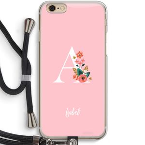 Pink Bouquet: iPhone 6 / 6S Transparant Hoesje met koord