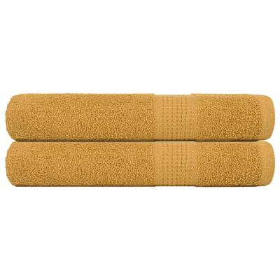 VidaXL Saunahanddoeken 2 st 80x200 cm 360 g/m² 100% katoen goudkleurig