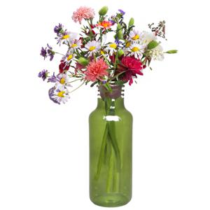 Bela Arte Bloemenvaas Milan - transparant groen glas - D15 x H35 cm - melkbus vaas   -