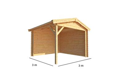 Overkapping Fenna 300 cm bij 300 cm diep Zadeldak - Warentuin collection