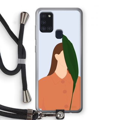 Leaf: Samsung Galaxy A21s Transparant Hoesje met koord