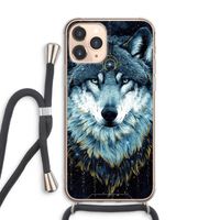 Darkness Wolf: iPhone 11 Pro Max Transparant Hoesje met koord