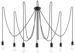 Sollux Hanglamp Edison 7 lichts E27 zwart