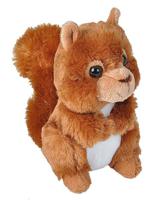 Pluche eekhoorn knuffel - rood - 18 cm - speelgoed - bosdieren   -