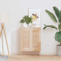 Kastdeuren met lamellen 2 st 69x29,5 cm massief grenenhout
