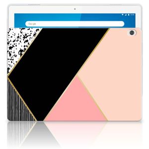 Lenovo Tab M10 Back Cover Zwart Roze Vormen