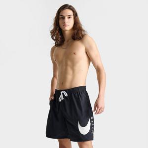 Nike Swim 7" Volley Large Swoosh Zwembroek Heren Zwart - Maat S - Kleur: Zwart | Soccerfanshop