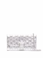 Longchamp portefeuille en cuir Brioche à bride en chaîne - Argent