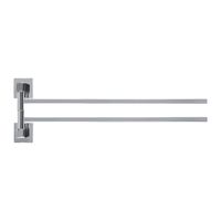 QUVIO Handdoekhouder met 2 armen - 44,5 cm - RVS - Zilver