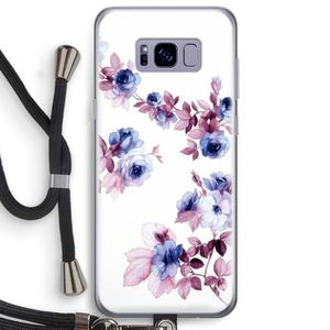 Waterverf bloemen: Samsung Galaxy S8 Plus Transparant Hoesje met koord