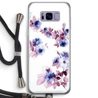 Waterverf bloemen: Samsung Galaxy S8 Plus Transparant Hoesje met koord Waterverf bloemen: Samsung Galaxy S8 Plus Transparant Hoesje met koord