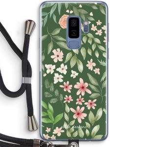 Botanical green sweet flower heaven: Samsung Galaxy S9 Plus Transparant Hoesje met koord