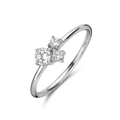 Ring Fantasie zilver-zirconia zilverkleurig-wit 6,5 mm