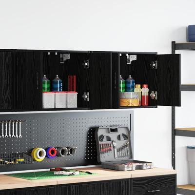 Garagewandkasten 2 st spaanplaat zwart