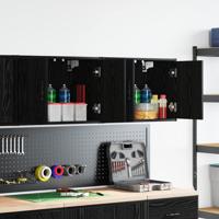Garagewandkasten 2 st spaanplaat zwart