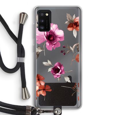 Geschilderde bloemen: Samsung Galaxy A41 Transparant Hoesje met koord