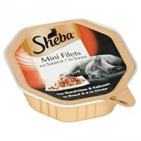 Sheba Mini Filets met rund en kalkoen in saus natvoer kat (kuipjes 85 g) Per 44 (44 x 85 g) - thumbnail