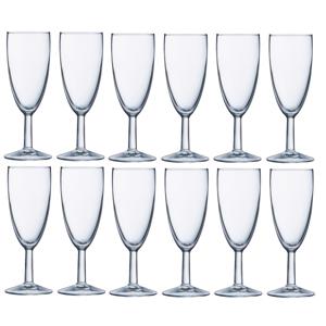 Champagneglazen - 12x st - transparant - glas - 150 ml - cava - mousserende wijn - glazen