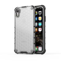 Schokbestendige honingraat PC + TPU beschermhoes voor iPhone XR (grijs)