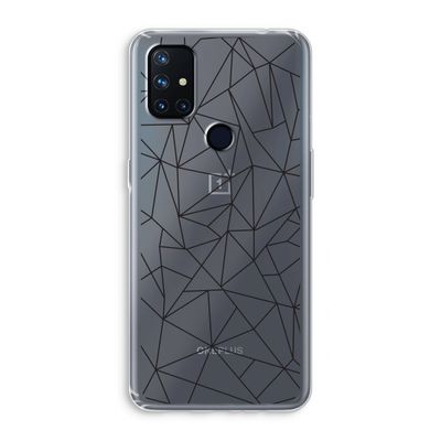 Geometrische lijnen zwart: OnePlus Nord N10 5G Transparant Hoesje