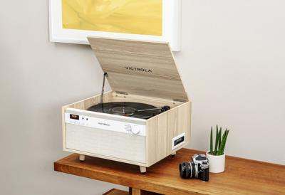 Victrola: VTA-820SB Century, music center platenspeler, CD/cassette/BT - natural