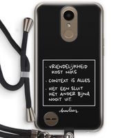 Mijn Motto's: LG K10 (2017) Transparant Hoesje met koord