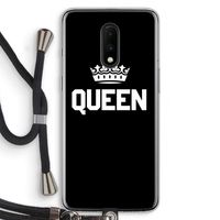 Queen zwart: OnePlus 7 Transparant Hoesje met koord