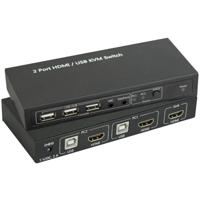 SpeaKa Professional KVM-switch 2 poorten HDMI USB 1920 x 1080 Pixel, 3840 x 2160 Pixel - thumbnail