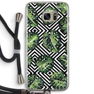 Geometrische jungle: Samsung Galaxy S7 Edge Transparant Hoesje met koord