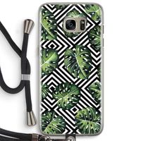 Geometrische jungle: Samsung Galaxy S7 Edge Transparant Hoesje met koord