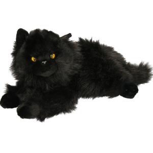 Carldick pluche Perzische kat/poes knuffel - zwart - 30 cm - katten speelgoed