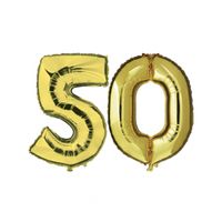 50 jaar getrouwd folie ballonnen goud - thumbnail