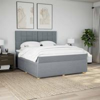 Boxspring met matras stof lichtgrijs 180x200 cm