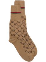 Gucci chaussettes à motif GG - Marron - thumbnail