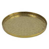 Dienblad/kaarsenbord Marbella - Metaal - goud - Dia 19 cm